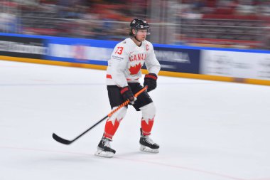 LATVIA, RIGA - 14.05.23: TOFFOLI Tyler. Slovenya, Kanada 'ya karşı. IIHF 2023 Buz Hokeyi Dünya Şampiyonası Arena Riga 'da