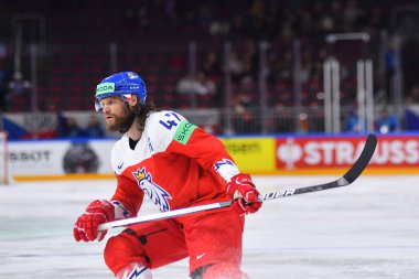 LATVIA, RIGA - 18.05.23 JORDAN Michal. Çek Cumhuriyeti, Slovenya 'ya karşı. IIHF 2023 Buz Hokeyi Dünya Şampiyonası Arena Riga 'da