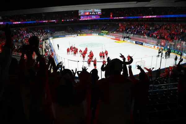 Latvia Riga Game Schweiz Slovakien Iihf 2023 Världsmästerskap Ishockey Arena — Stockfoto