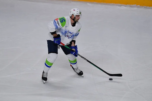 Латвия Рига Грегор Блаз Игра Чехия Словения Чемпионат Мира Хоккею — стоковое фото