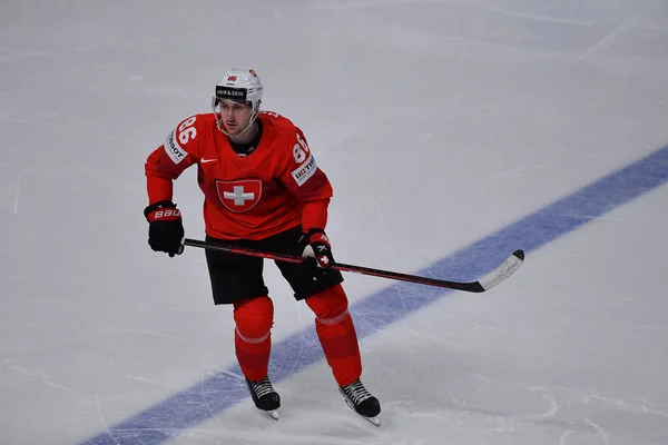 Latvia Riga Moser Janis 瑞士对斯洛伐克的比赛Iihf 2023冰球世界锦标赛在Arena Riga举行 — 图库照片