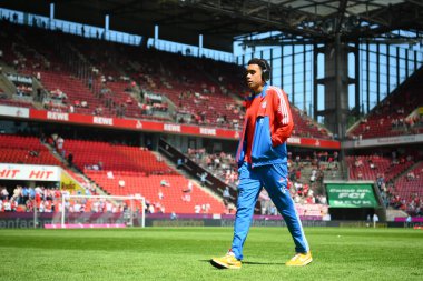 COLOGNE, ALMANY - 27 Mayıs 2023: Jamal Musiala. Bundesliga 1 'in futbol maçı. FC Koeln, FC Bayern Münih 'e karşı. Rhein Enerji Stadyumunda