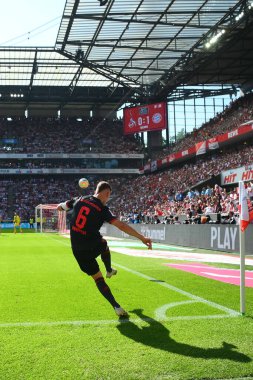 COLOGNE, Almanya - 27 Mayıs 2023: Joshua Kimmich. Bundesliga 1 'in futbol maçı. FC Koeln, FC Bayern Münih 'e karşı. Rhein Enerji Stadyumunda