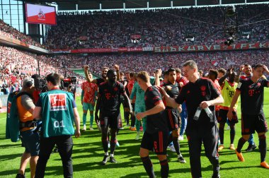 COLOGNE, Almanya - 27 Mayıs 2023: Bayern Şampiyonları. Bundesliga 1 'in futbol maçı. FC Koeln, FC Bayern Münih 'e karşı. Rhein Enerji Stadyumunda