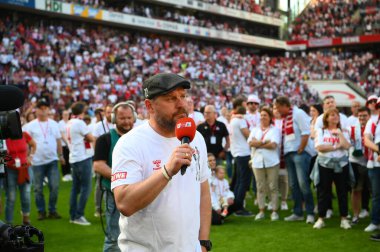 COLOGNE, Almanya - 27 Mayıs 2023: Steffen Baumgart. Bundesliga 1 'in futbol maçı. FC Koeln, FC Bayern Münih 'e karşı. Rhein Enerji Stadyumunda