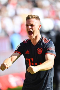 COLOGNE, Almanya - 27 Mayıs 2023: Joshua Kimmich. Bayern Şampiyonları. Bundesliga 1 'in futbol maçı. FC Koeln, FC Bayern Münih 'e karşı. Rhein Enerji Stadyumunda