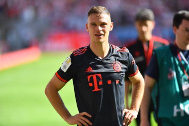 COLOGNE, Almanya - 27 Mayıs 2023: Joshua Kimmich. Bayern Şampiyonları. Bundesliga 1 'in futbol maçı. FC Koeln, FC Bayern Münih 'e karşı. Rhein Enerji Stadyumunda
