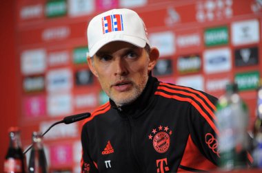 COLOGNE, Almanya - 27 Mayıs 2023: Thomas Tuchel. Bundesliga 1 'in futbol maçı. FC Koeln, FC Bayern Münih 'e karşı. Rhein Enerji Stadyumunda