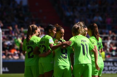 EINDHOVEN, NETHERLANDS - 3 Haziran 2023: UEFA Kadınlar Şampiyonlar Ligi FC Barcelona Femeni - Philips Arena 'da VfL Wolfsburg Kadınlar