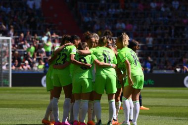 EINDHOVEN, NETHERLANDS - 3 Haziran 2023: UEFA Kadınlar Şampiyonlar Ligi FC Barcelona Femeni - Philips Arena 'da VfL Wolfsburg Kadınlar