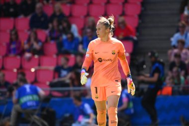 EINDHOVEN, NETHERLANDS - 3 Haziran 2023 Caroline Graham Hansen. UEFA Kadınlar Şampiyonlar Ligi FC Barcelona Femeni 'nin final maçı - Philips Arena' da VfL Wolfsburg Kadınlar