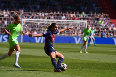 EINDHOVEN, NETHERLANDS - 3 Haziran 2023: UEFA Kadınlar Şampiyonlar Ligi FC Barcelona Femeni - Philips Arena 'da VfL Wolfsburg Kadınlar