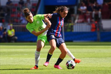 EINDHOVEN, NETHERLANDS - 3 Haziran 2023 Mariona Caldentey. UEFA Kadınlar Şampiyonlar Ligi FC Barcelona Femeni 'nin final maçı - Philips Arena' da VfL Wolfsburg Kadınlar