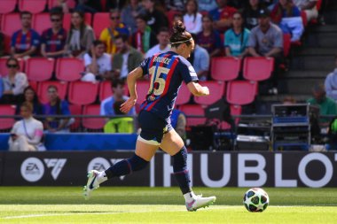 EINDHOVEN, NETHERLANDS - 3 Haziran 2023: UEFA Kadınlar Şampiyonlar Ligi FC Barcelona Femeni 'nin final maçı - Philips Arena' da VfL Wolfsburg Kadınlar
