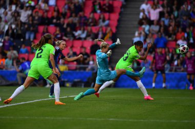 EINDHOVEN, NETHERLANDS - 3 Haziran 2023: UEFA Kadınlar Şampiyonlar Ligi FC Barcelona Femeni - Philips Arena 'da VfL Wolfsburg Kadınlar