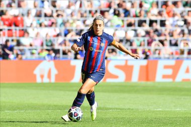EINDHOVEN, NETHERLANDS - 3 Haziran 2023 Alexia Putellas. UEFA Kadınlar Şampiyonlar Ligi FC Barcelona Femeni 'nin final maçı - Philips Arena' da VfL Wolfsburg Kadınlar