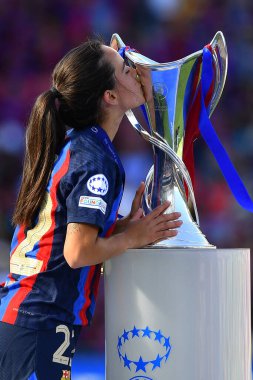 EINDHOVEN, NETHERLANDS - 3 Haziran 2023: Ingrid Syrstad Engen. UEFA Kadınlar Şampiyonlar Ligi FC Barcelona Femeni 'nin final maçı - Philips Arena' da VfL Wolfsburg Kadınlar