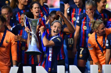 EINDHOVEN, NETHERLANDS - 3 Haziran 2023: Aitana Bonmati. UEFA Kadınlar Şampiyonlar Ligi FC Barcelona Femeni 'nin final maçı - Philips Arena' da VfL Wolfsburg Kadınlar