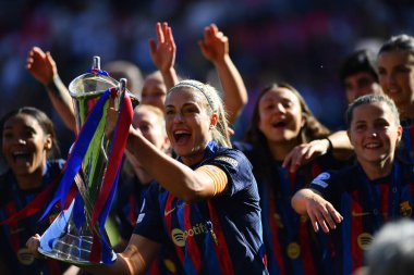 EINDHOVEN, NETHERLANDS - 3 Haziran 2023 Alexia Putellas. UEFA Kadınlar Şampiyonlar Ligi FC Barcelona Femeni 'nin final maçı - Philips Arena' da VfL Wolfsburg Kadınlar