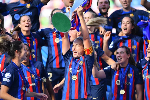 EINDHOVEN, NETHERLANDS - 3 Haziran 2023 Alexia Putellas. UEFA Kadınlar Şampiyonlar Ligi FC Barcelona Femeni 'nin final maçı - Philips Arena' da VfL Wolfsburg Kadınlar