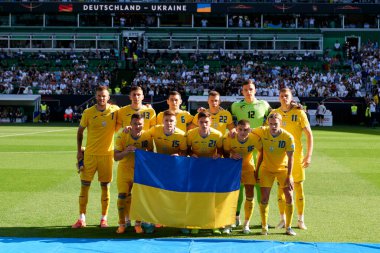 BREMEN, GERMANY - 12 Haziran 2023: Dost futbol maçı Almanya - Weser Stadyumu 'nda Ukrayna