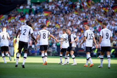 BREMEN, GERMANY - 12 Haziran 2023: Dost futbol maçı Almanya - Weser Stadyumu 'nda Ukrayna