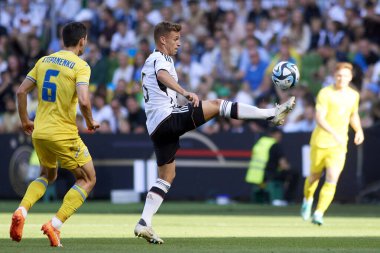 BREmen, Almanya - 12 Haziran 2023 Joshua Kimmich. Dost futbol maçı Almanya - Weser Stadyumu 'nda Ukrayna
