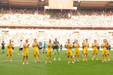 BREMEN, GERMANY - 12 Haziran 2023: Dost futbol maçı Almanya - Weser Stadyumu 'nda Ukrayna