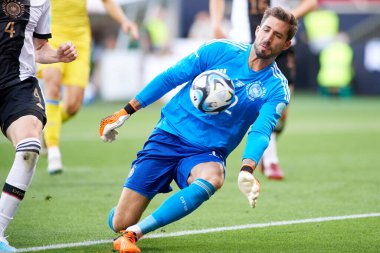 BREMEN, GERMANY - 12 Haziran 2023: Dost futbol maçı Almanya - Weser Stadyumu 'nda Ukrayna