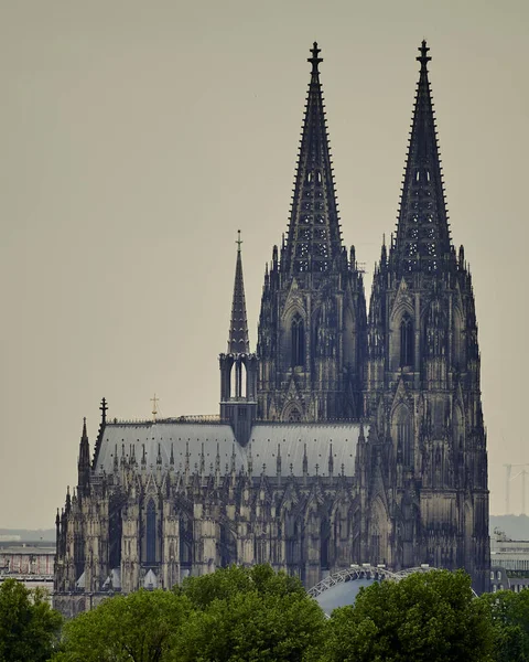 德国科隆 2023年6月29日 哥特式天主教科隆大教堂美丽的全景空中景观 — 图库照片