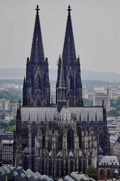 Colônia Alemanha Junho 2023 Bela Paisagem Aérea Panorâmica Catedral Gótica — Fotografia de Stock