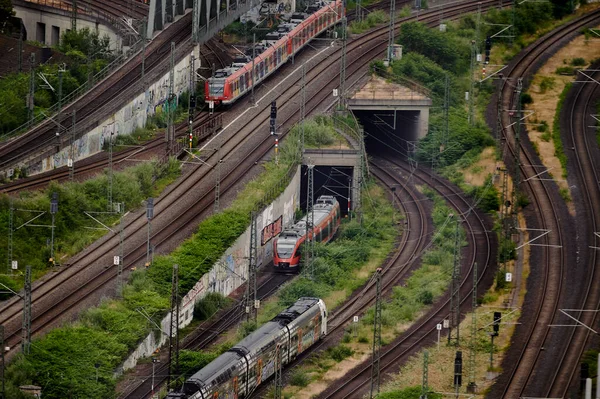 ドイツ ケルン 2023年6月29日ケルン鉄道の美しい空中風景 — ストック写真