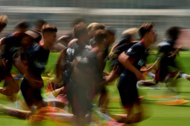 LEVERKUSEN, GERMANY - 11,07.23: Bayarena 'da sezon öncesi antrenman FC Bayer 04 Leverkusen