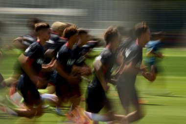 LEVERKUSEN, GERMANY - 11,07.23: Bayarena 'da sezon öncesi antrenman FC Bayer 04 Leverkusen