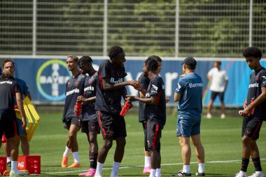 LEVERKUSEN, GERMANY - 11,07.23: Bayarena 'da sezon öncesi antrenman FC Bayer 04 Leverkusen