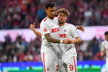 COLOGNE, Almanya - 5 Ağustos 2023 Luca Waldschmidt, Davie Selke Dostça maç 1. - FC. Koeln, FC Nantes 'a karşı 