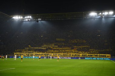 DORTMUND, GERMANY - 04.10.23: SIGNAL IDUNA PARK 'ta UEFA Şampiyonlar Ligi Borussia Dortmund - AC Milan maçı