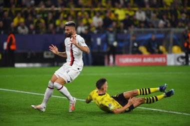 DORTMUND, GERMANY - 04.10.23: SIGNAL IDUNA PARK 'ta UEFA Şampiyonlar Ligi Borussia Dortmund - AC Milan maçı