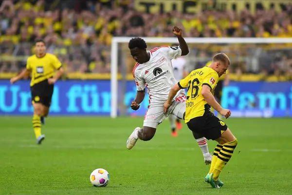 GERMANY, DORTMUND - 07.10.23: David Datro Fofana, Julian Ryerson, Bundesliga Borussia Dortmund - 1. FC Union Berlin Sinyal Iduna Parkı Sinyal Iduna Parkı