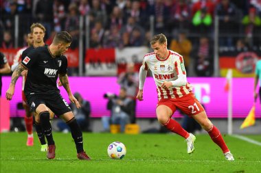 COLOGNE, ALMANY - 4 Kasım 2023: Steffen Tigges, Bundesliga 1 'in futbol maçı. FC Koeln, FC Augsburg 'a karşı Rhein Enerji Stadyumu' nda