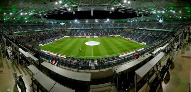 MONCHENGLADBACH, GERMANY - 10 YIL 2023 Futbol Arenası Borussia-Park, Borussia Monchengladbach Stadyumu