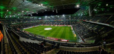 MONCHENGLADBACH, GERMANY - 10 YIL 2023 Futbol Arenası Borussia-Park, Borussia Monchengladbach Stadyumu