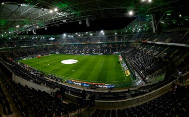 MONCHENGLADBACH, GERMANY - 10 YIL 2023 Futbol Arenası Borussia-Park, Borussia Monchengladbach Stadyumu