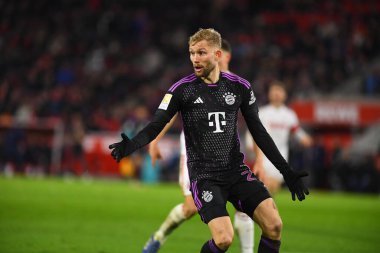 COLOGNE, ALMANY - 24 Kasım 2023: Konrad Laimer, Bundesliga 1 'in futbol maçı. FC Koeln, FC Bayern Münih 'e karşı. Rhein Enerji Stadyumunda