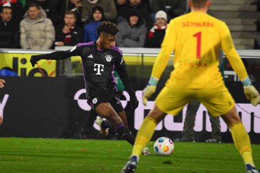 KOLOGNE, GERMANY - 24 Kasım 2023 Kingsley Coman, Bundesliga 1 'in futbol maçı. FC Koeln, FC Bayern Münih 'e karşı. Rhein Enerji Stadyumunda