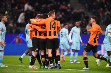 HAMBURG, GERMANY - 28 Kasım 2023: FC Shakhtar Donetsk ile Royal Antwerpen FC arasındaki UEFA Şampiyonlar Ligi maçı