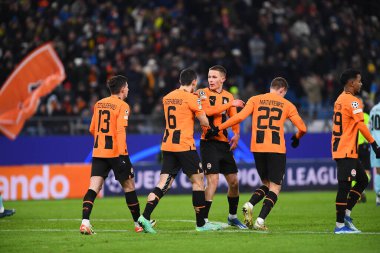 HAMBURG, GERMANY - 28 Kasım 2023: FC Shakhtar Donetsk ile Royal Antwerpen FC arasındaki UEFA Şampiyonlar Ligi maçı