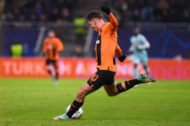 HAMBURG, GERMANY - 28 Kasım 2023: FC Shakhtar Donetsk ile Royal Antwerpen FC arasındaki UEFA Şampiyonlar Ligi maçı