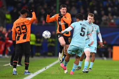 HAMBURG, GERMANY - 28 Kasım 2023: FC Shakhtar Donetsk ile Royal Antwerpen FC arasındaki UEFA Şampiyonlar Ligi maçı