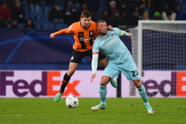 HAMBURG, GERMANY - 28 Kasım 2023: FC Shakhtar Donetsk ile Royal Antwerpen FC arasındaki UEFA Şampiyonlar Ligi maçı